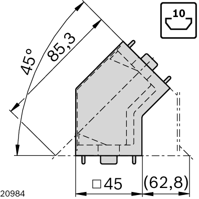 ADI CLS 45 Degree Receptacle Panel - Electrical Connection Panel